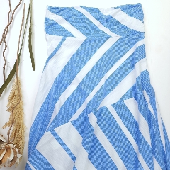 Lilly Pulitzer 100% Pima Cotton  Blue White Striped Strapless Maxi Dress… - Picture 9 of 16